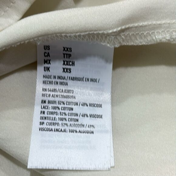 American Eagle Womens White Cream Lace Spaghetti Strap Sleeveless Romper XXS AEO - Picture 13 of 15